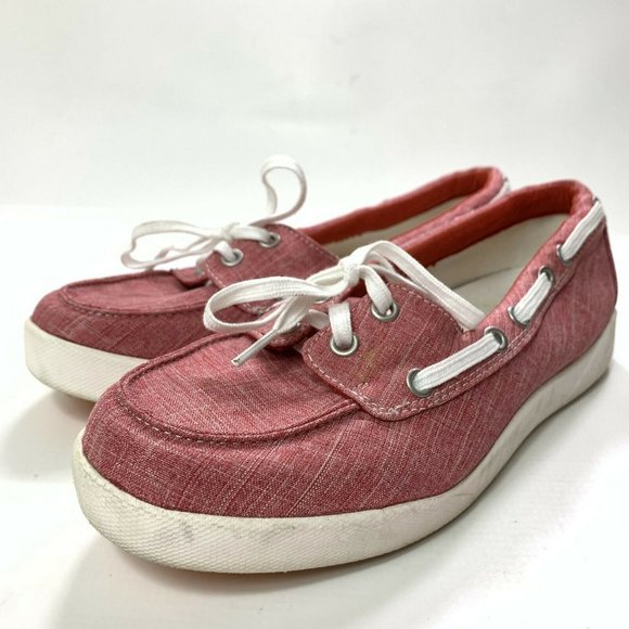 L.L. Bean Shoes - LL Bean Canvas Deck Boat Shoe Loafers Item ID 287089 Red Womens Size 9